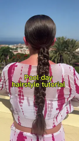 Pool day hairstyle #hairtutorial #summerhair #braids 