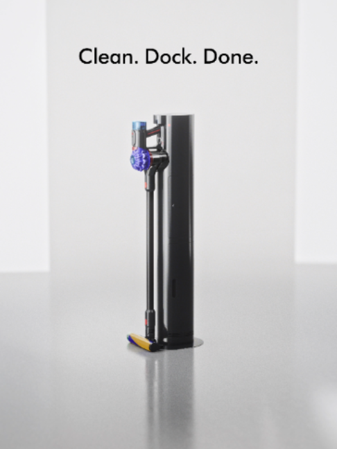 Meet the Dyson V10 Optic with Auto-empty Dok. Reveals hidden dust, captures it, then automatically self-empties after every clean hygienically. Tap to shop now 🛒 #DysonSG #DysonTechnology #V10Optic #DysonHome