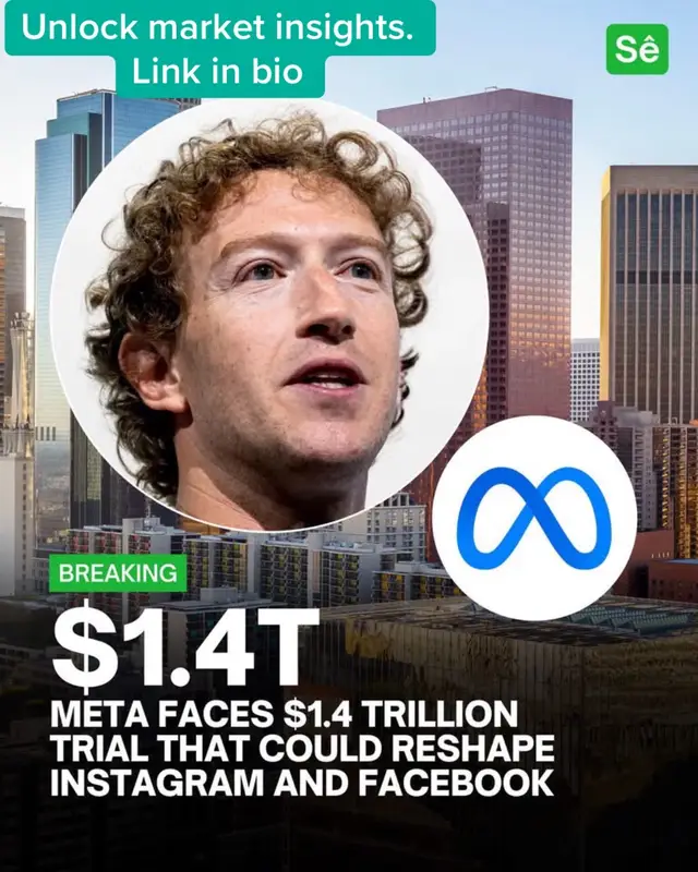 BREAKING: Meta is facing a landmark federal trial in Oakland, California, brought by a coalition of 29 state attorneys general (led by California, Colorado, Kentucky, and New Jersey).  The trial officially begins Tuesday in federal court in Oakland, California.  The trial centers on allegations that Meta engineered Facebook and Instagram to addict children and teens, deceptively marketed platform safety, and illegally collected data on young users.  Meta has said the penalties could be as high as $1.4 trillion, near the company’s market cap of $1.5 trillion.  The ​attorneys general have yet to specify what they are seeking in penalties, but said at a hearing last week that the amount could be closer to $200 billion.  The attorneys general ‌of Colorado, ⁠Kentucky, California and New Jersey are also asking the judge to issue an order forcing the company to implement age restrictions, eliminate infinite scroll and make other changes to its platforms nationwide. 🔗 Subscribe to access exclusive market insights. Link in bio. #finance #memory #stockmarket #meta #usa 