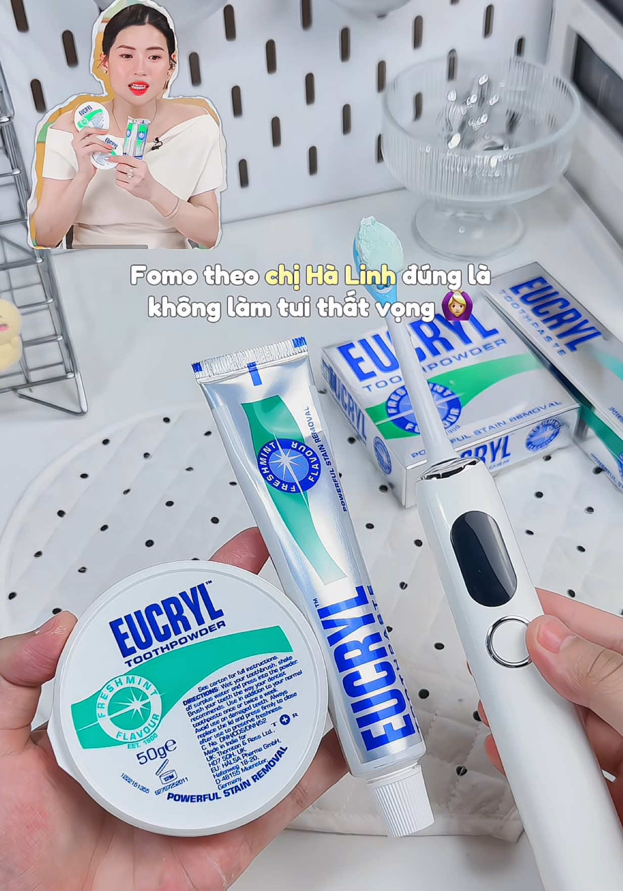 Vừa giúp hơi thở thơm tho, sạch sẽ vừa giúp hỗ trợ trắng răng #Eucryl #kemdanhrang #kemdanhrangeucryl #bottrangrang #chamsocrangmieng 