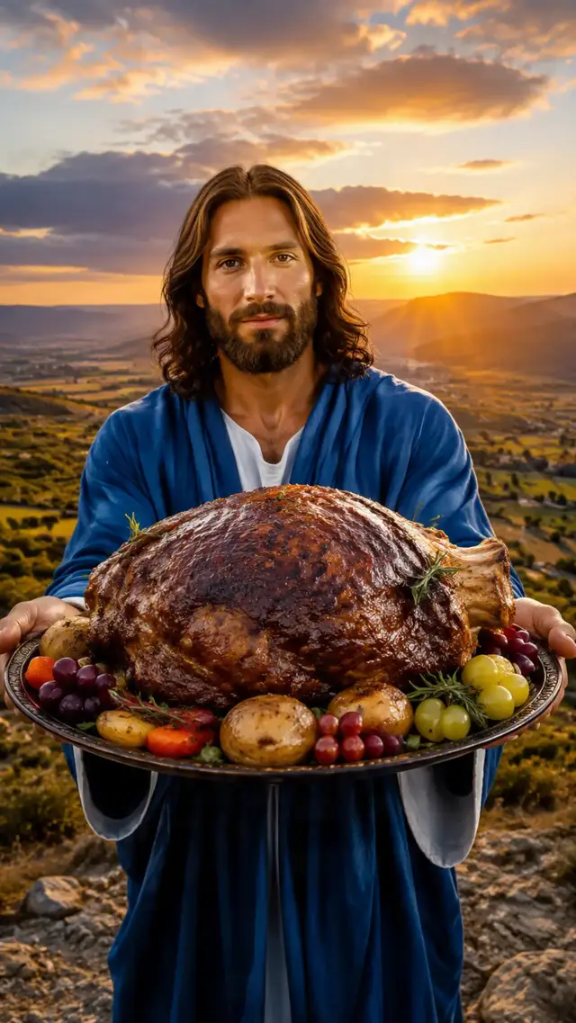 Ingredients: 1.5 kg beef or lamb, 3 tablespoons olive oil, 2 tablespoons butter, 5 cloves garlic, 1 onion, 2 tablespoons honey, 2 tablespoons mustard, lemon juice, salt, black pepper, smoked paprika, rosemary, thyme. Side dishes: potatoes, carrots, onions, corn, bell peppers, fresh herbs, barbecue sauce. Preparation: Wash and dry the meat. Mix olive oil, butter, garlic, honey, mustard, lemon juice and spices to make the marinade. Rub the seasoning all over the meat and refrigerate for several hours. Place the meat in a roasting pan with vegetables and herbs. Roast at 180°C until tender and golden brown, brushing with its own juices during cooking. Rest the meat before slicing. Finish with fresh herbs and olive oil. Serve with roasted vegetables, homemade sauce and rustic countryside sides. 