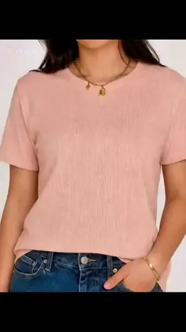 Marie Jacquard Rib Knit Basic Top Blouse Shirt Shorts Sleeve Casual Style Daily Wear #basictop #blouse #dailywear #womenswear #nocopyright 