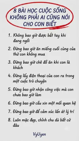 8 BÀI HỌC CUỐI CÙNG#xuhuong #VyUyen #xaykenh #caunoihay #xuhuong 