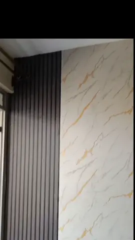 Fluted and Marble Wallpaper Installation 