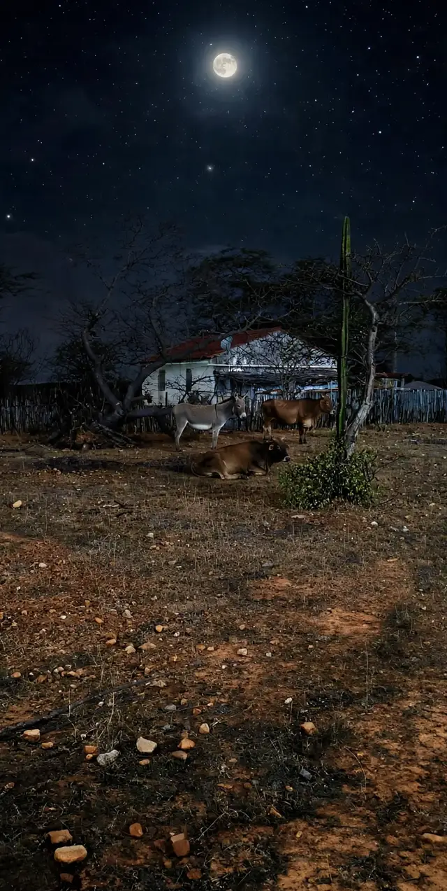 noite linda no sítio 🤠 #nordeste #sertao #noite 
