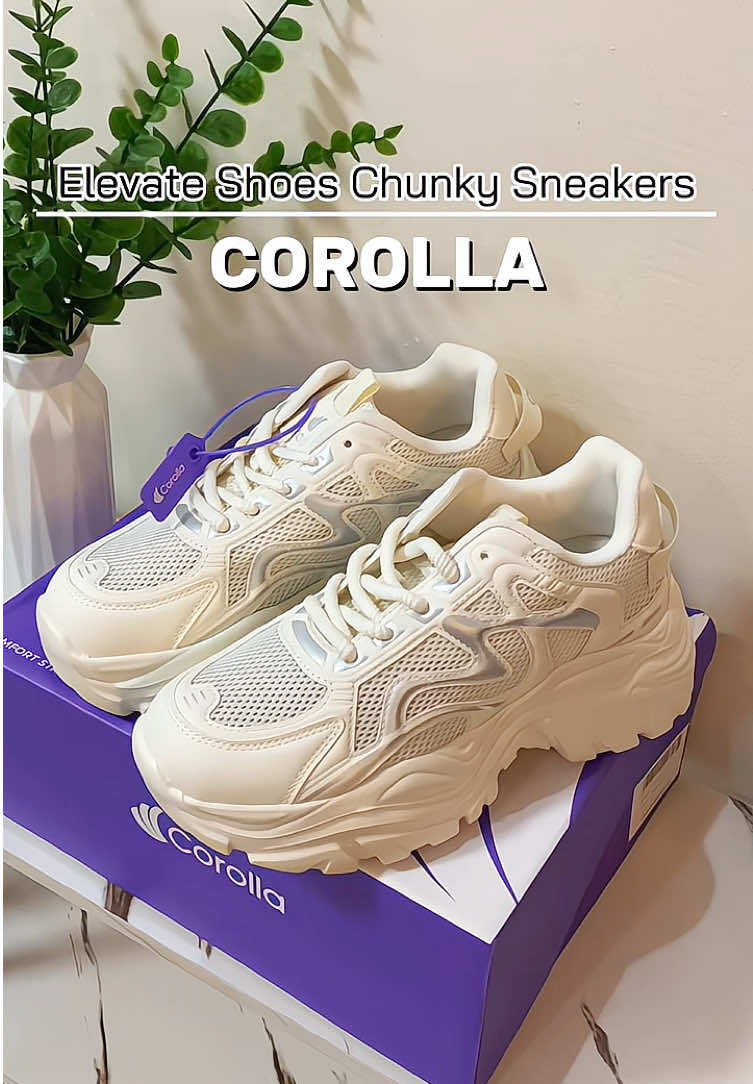 Elevate Shoes Chunky Sneakers bagay sa mga small girlies like me 🥰 from @Corolla shoes #sneaker shoes round toe #chunkyshoes #corollashoes #corollashoesph 