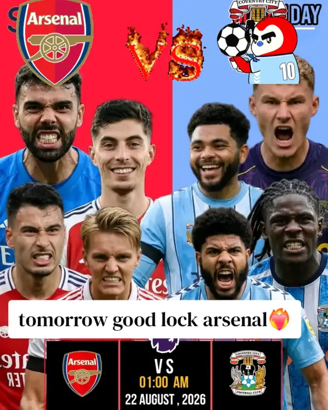 #arsenal vs Coventry city tomorrow 