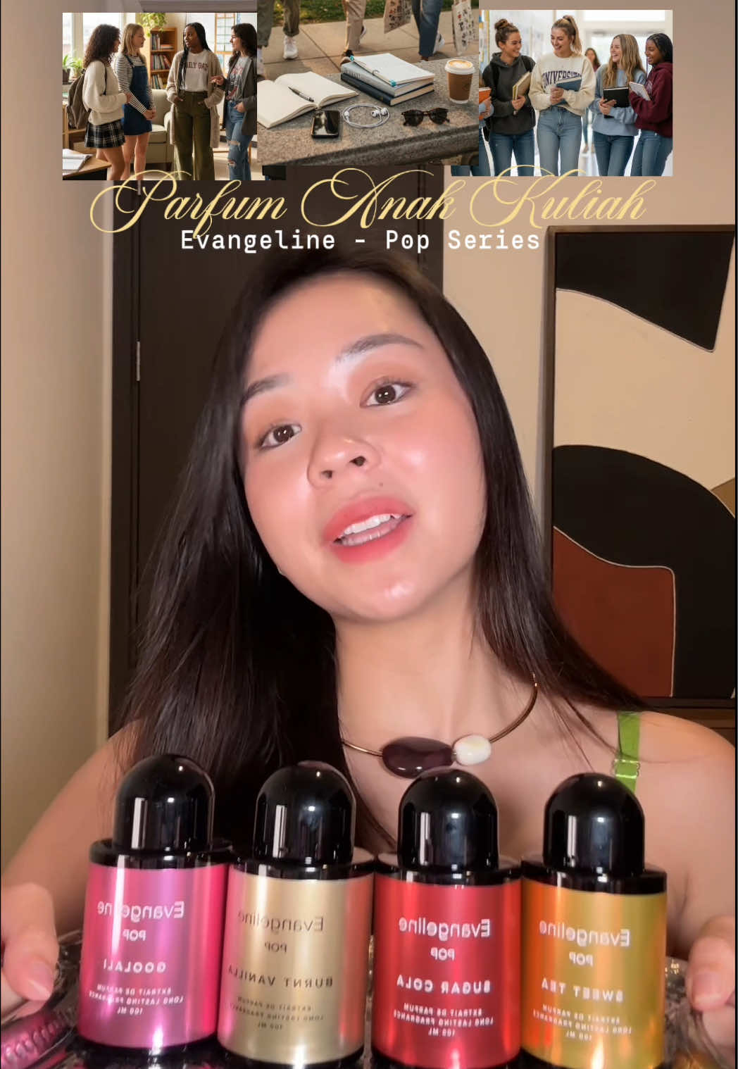 Replying to @Agam review parfum @Evangeline.id pop series! btw ini udah extrait 100ml ya! 👀  #parfumsekolah #parfumanaksekolah #evangelinepop #parfumanakkampus