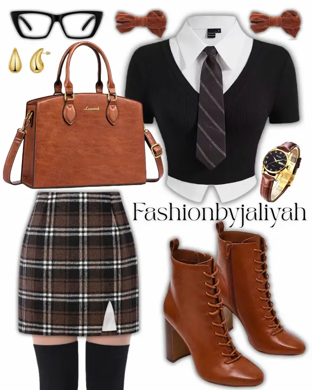 The ultimate 90s preppy fall aesthetic 🍂☕️ Everything from the plaid mini skirt to the lace-up boots is linked in my bio on my LTK! Run, don’t walk if you want to transition your wardrobe to autumn. Comment if you want the direct link sent to you! ✨ #darkacademiaoutfit #falloutfitinspo #rorygilmorestyle #preppyaesthetic #ltkfinds