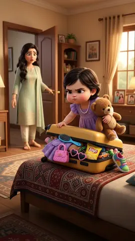 Quratulain ne suitcase pack kiya aur seedha Khala ke ghar jaane ki tayari! 😂 Mama ne poocha, “Kyun?” Madam ka jawab: “Yahan mera koi khayal nahi rakhta… Khala mujhe SHAHZADI bana kar rakhti hain!” 👑🤣 Mama ka reaction dekhne wala hai! 😂❤️ #Quratulain #MotherDaughterComedy #FunnyKids #DesiComedy #3DAnimation 