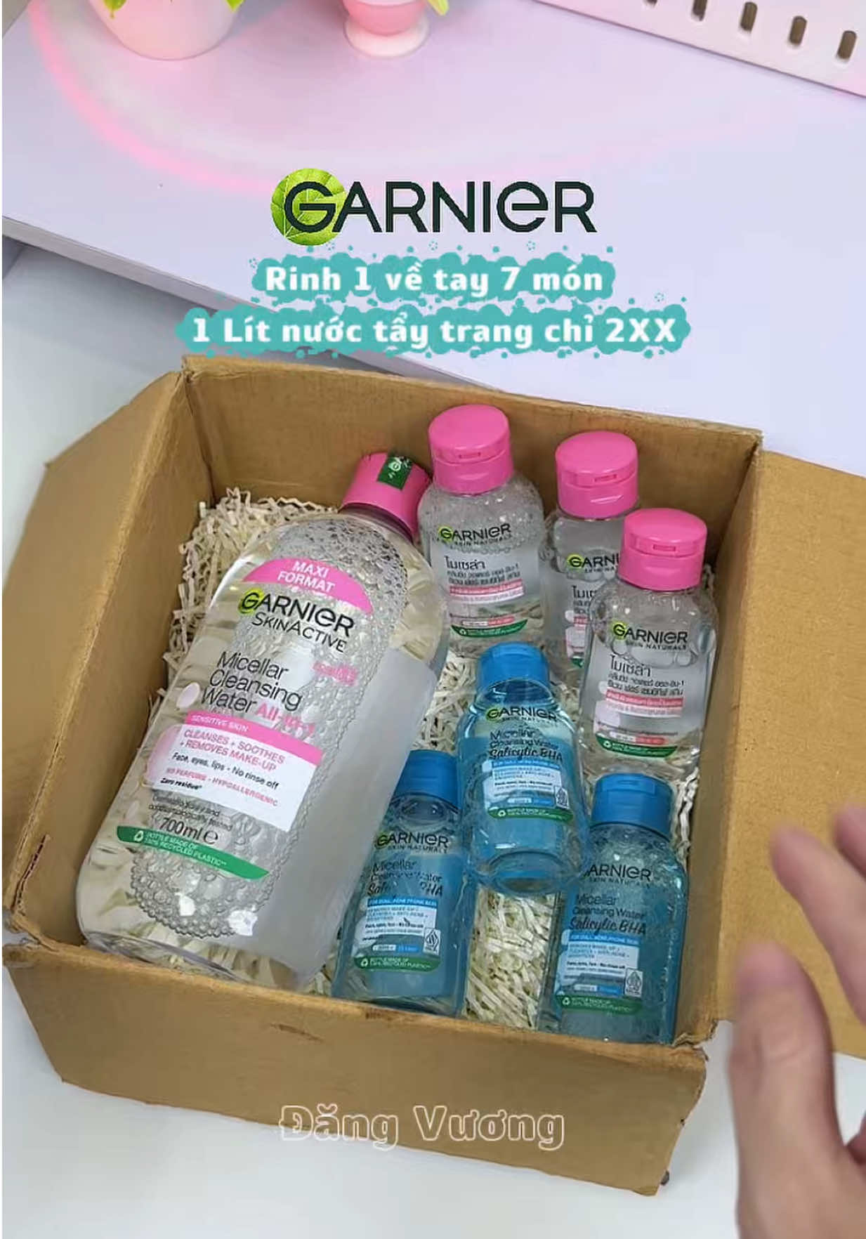 Rinh 1 mà về tay 7 món??? #garnier #nuoctaytrang #dangvuongreview #cộngtácvớigarnier #ad 