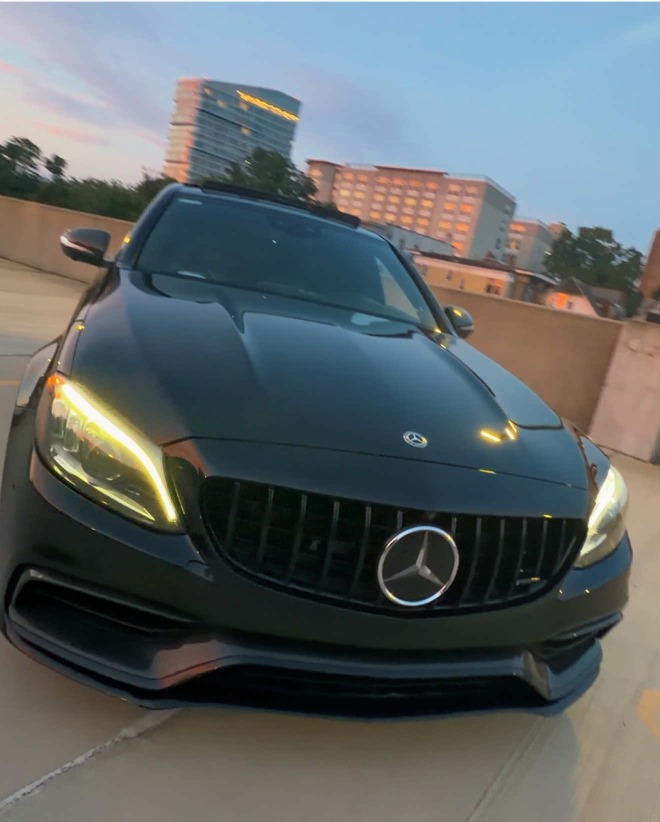 The sun was in fact that orange  #c63s #amg #sunset #tiktok 