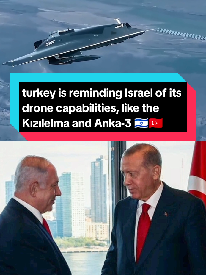 Turkey is reminding Israel of its stealth jet-powered drone capabilities like the Kızılelma and Anka-3, ready for combat operation. #trendingnews #usatiktok🇺🇸 #turkey🇹🇷 #israel #netanyahu 