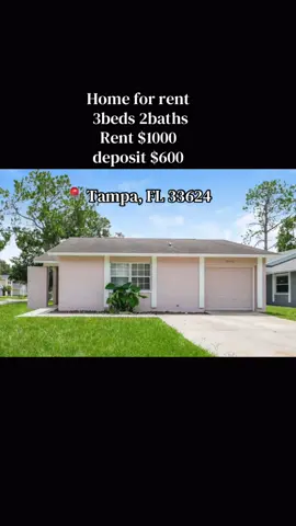 🏡✨ SPACIOUS 3-BEDROOM HOME FOR RENT IN TAMPA, FL! ✨🏡 Looking for a comfortable and affordable place to call home in Tampa, Florida? 👀🔥 This beautiful 3-bedroom, 2-bathroom rental could be the one you’ve been waiting for! ❤️🏠 📍 Location: 10536 Chadbourne Dr, Tampa, FL 33624 🛏️ 3 Bedrooms 🛁 2 Bathrooms 💰 Monthly Rent: $1,000 🔐 Deposit: $600 Perfect opportunity for anyone searching for a spacious home with multiple bedrooms and bathrooms at an affordable price. Whether you’re looking for more space for your family, roommates, or simply want room to breathe, this property deserves a look! 🙌🏽✨ 🔥 DON’T WAIT TOO LONG! Properties with affordable rent can get a lot of attention quickly. If you’re seriously interested, reach out as soon as possible for more information. 📲 IF YOU ARE INTERESTED, KINDLY TEXT ME OR CALL ME DIRECTLY AS SOON AS POSSIBLE: ☎️ +1 (904) 984-1779 💬 Send a message today and ask about availability, viewing details, and the rental process. Share this post with someone who is currently looking for a home in Tampa! 🏡❤️ #TampaRentals #TampaFL #TampaHomes #TampaApartments #FloridaRentals                                   