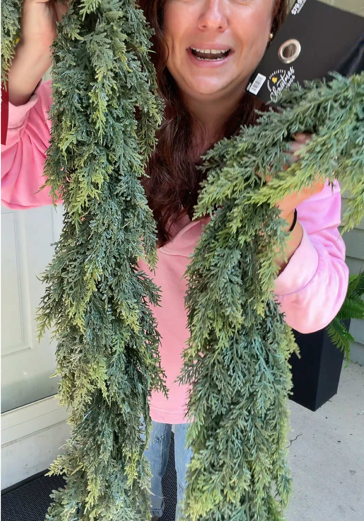 Okay but the gorgeous cedar Christmas garlands for THAT price rn?! 😍 #garland #christmasgarland #cedargarland #holidaydecor #christmasdecor