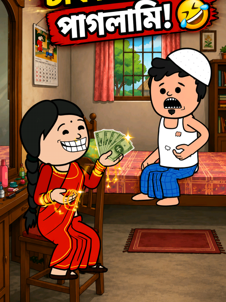 😂 মেয়েদের টাকা-গয়নার পাগলামি! 🤣 | Bangla Funny Animation #BanglaComedy #FunnyAnimation #BanglaTikTok #ComedyTok #MrKorim 