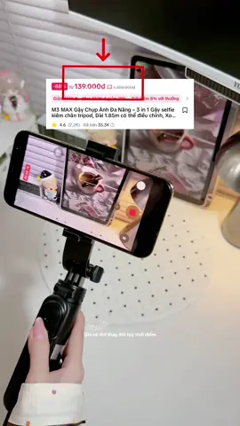 Gậy selfie kiêm luôn chân quay quá tiện luôn ấyy 🤩 #louisnone #review #chanquaydienthoai #tripod #gayselfies 