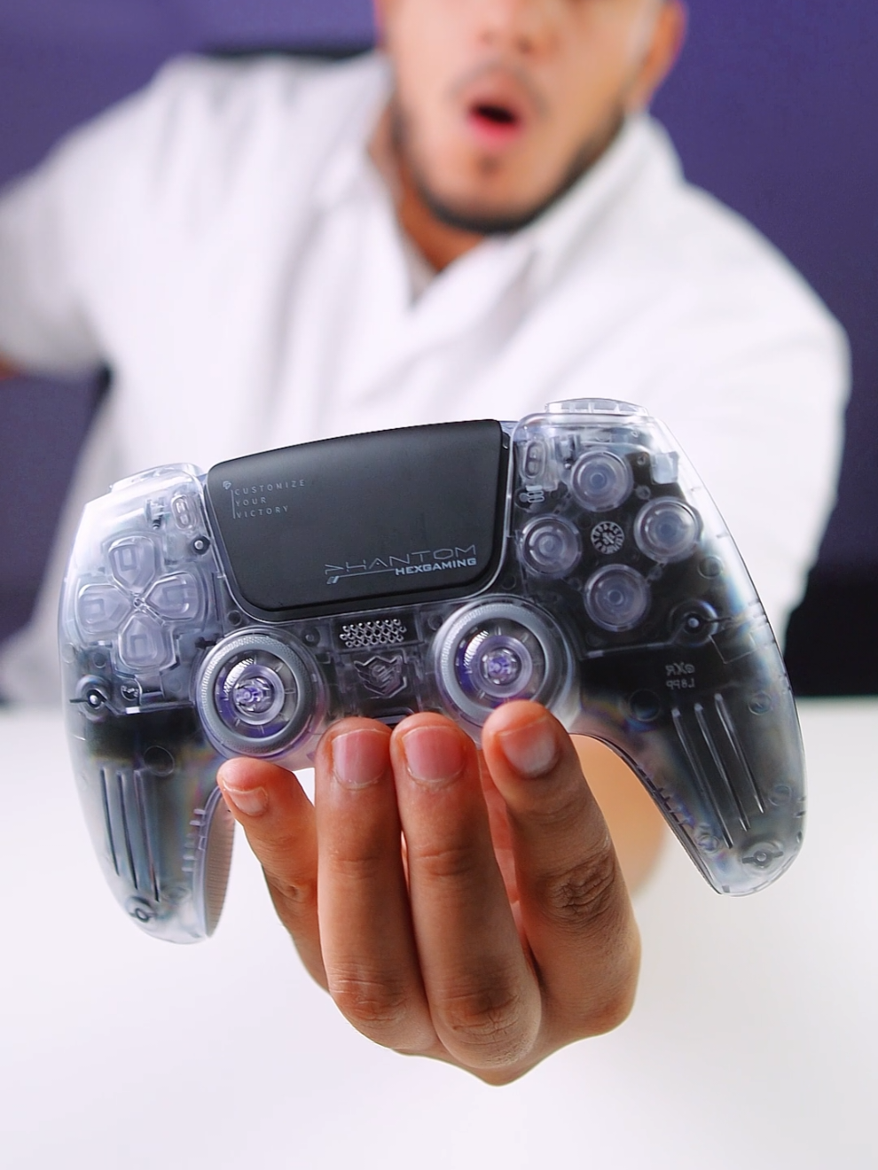 Unboxing the World’s Best Transparent PS5 Controller 🧊 Currently only €199 with 30% OFF. A transparent PS5 pro controller with Hall Effect sticks, 4 remappable back buttons, adjustable triggers, 6 profiles, and 8 interchangeable thumbsticks. Huge thanks to @HexGaming  for sending it over! Link in bio. #HEXGAMING #PhantomController #PS5Controller #TransparentController #HallEffect 