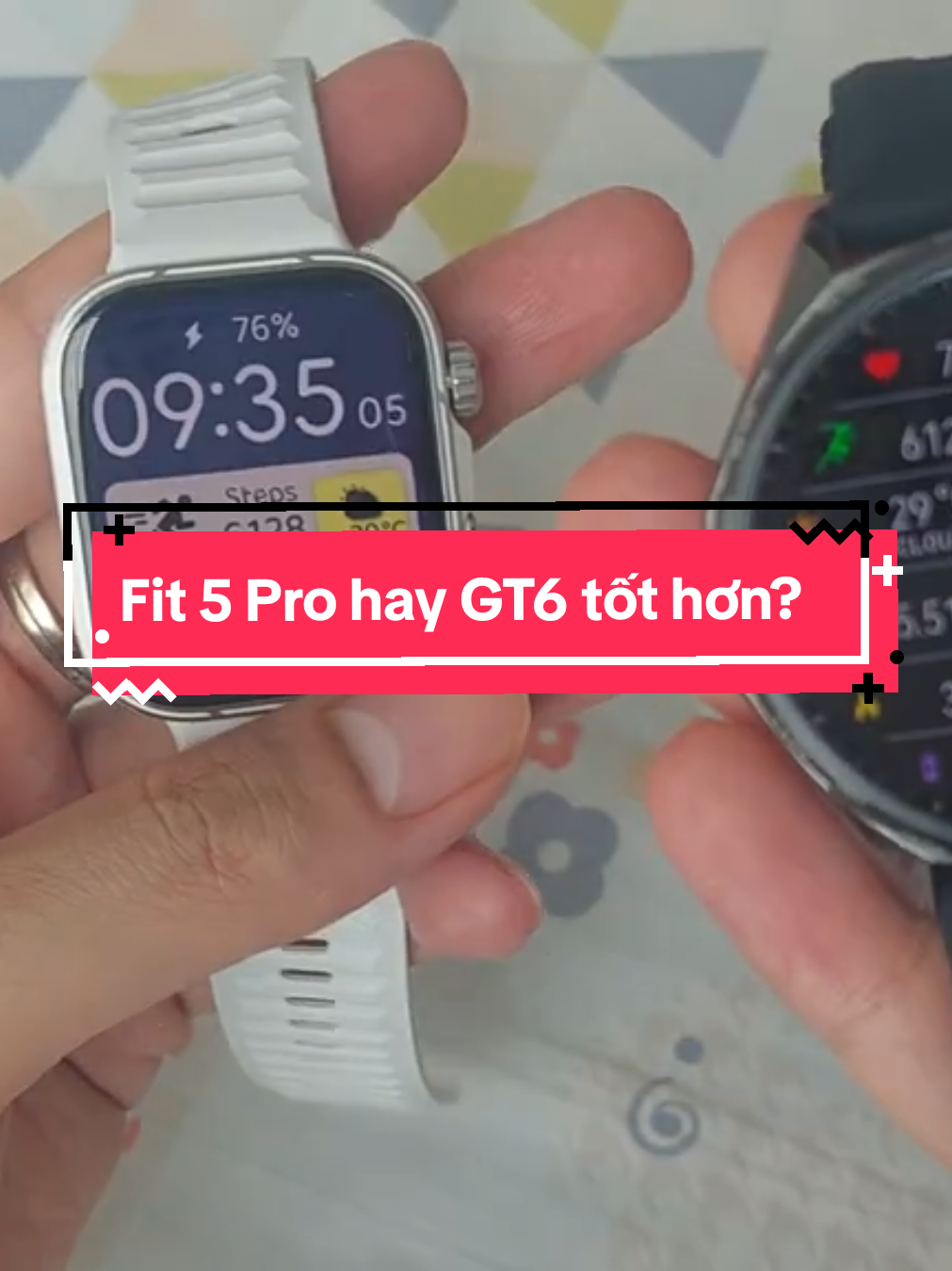 Fit 5 Pro hay GT6 đáng mua hơn? Mình chọn Fit 5 Pro vì thích thiết kế mặt vuông, nhỏ gọn vận động thể thao sẽ thoải mái hơn.  #fit5pro #huaweigt6  #huaweiwatch 