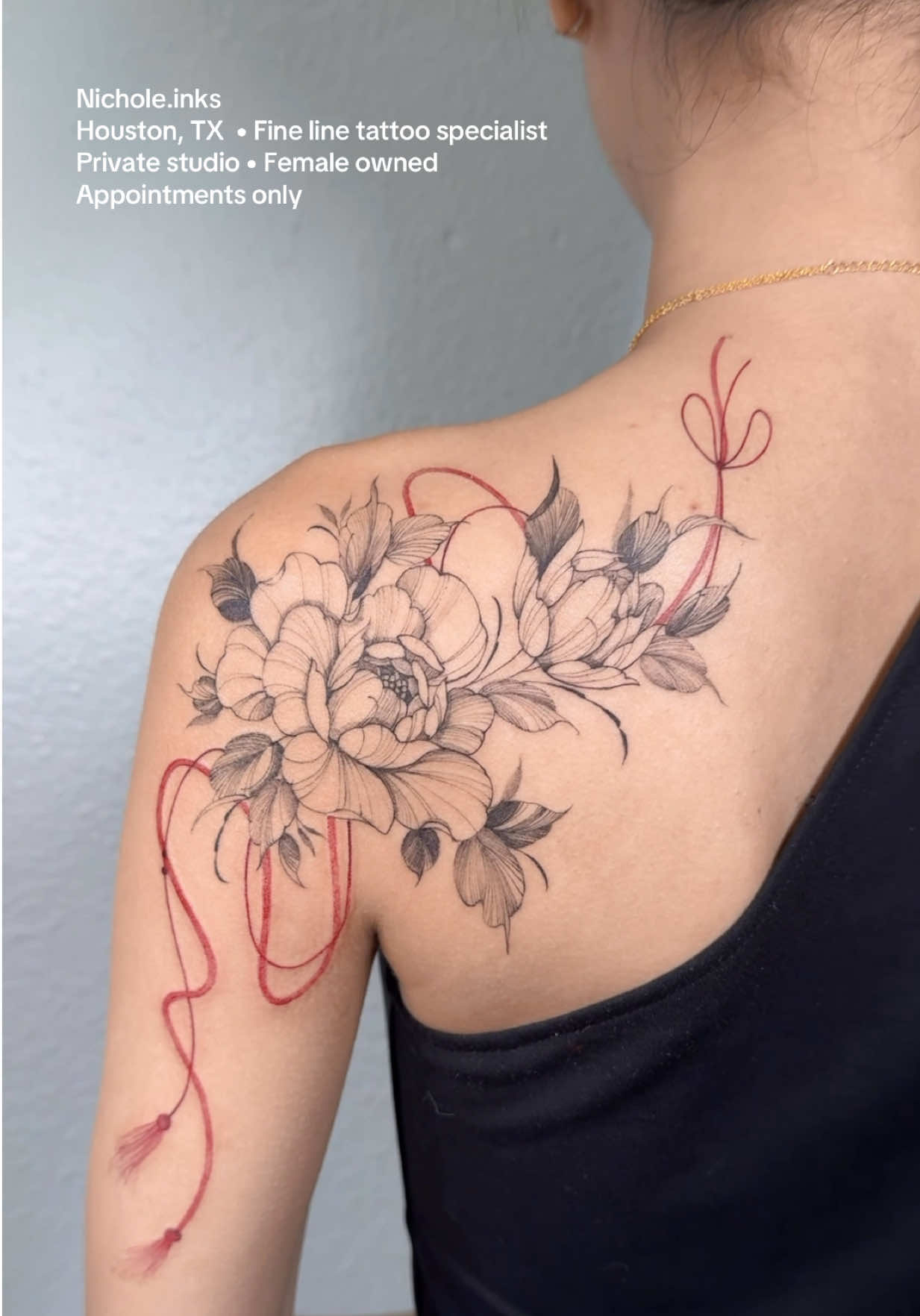 #finelinetattoo #femaletattooartist #houstontx #freehandtattoo #tattooideas 