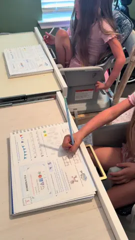 Spend the morning with me as a homeschooling mom to twins with SMA✏️📚 #fyp #twinsisters #twinmom #spinalmuscularatrophy #sma 