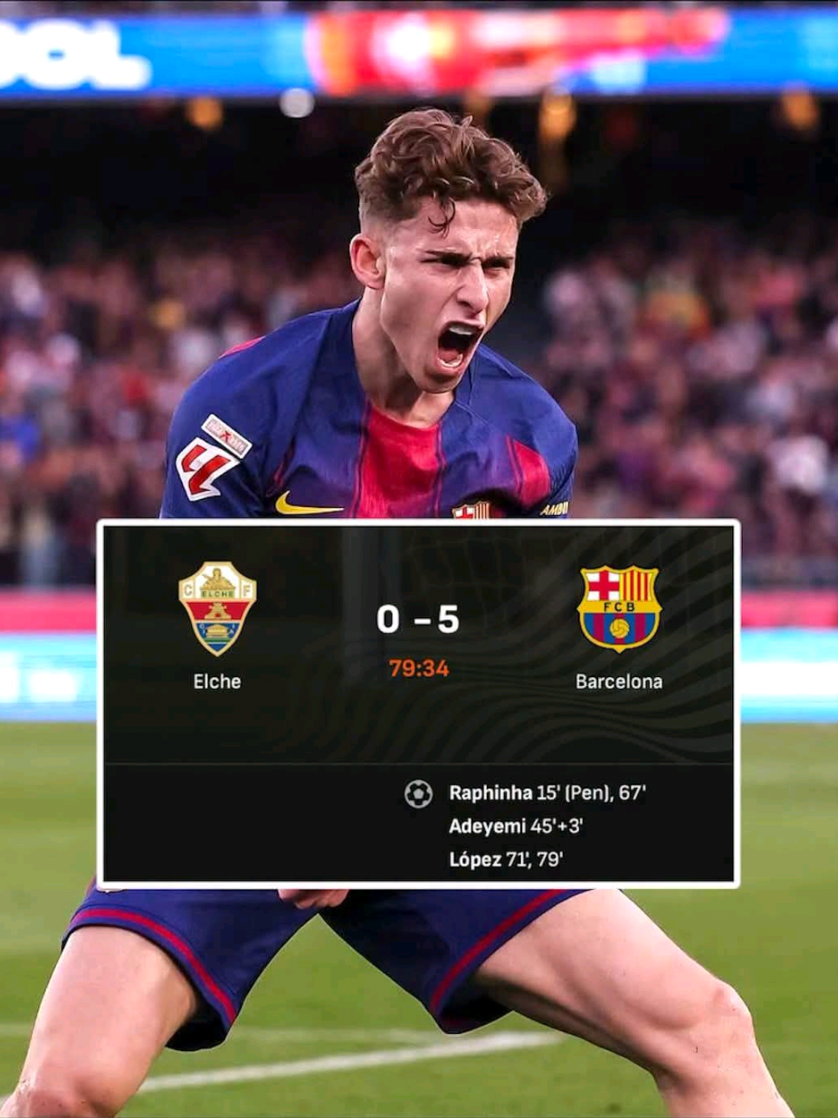 le fc Barcelone humilie Elche par un score de 5-0 #bdcomedie #raphinha  #france #barca #barcelonafc🔴🔵 