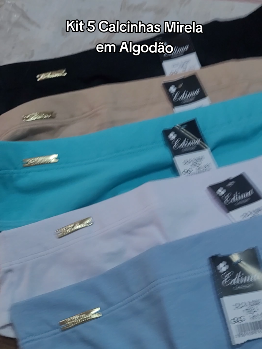 Kit 5 Calcinhas Mirela em Algodão