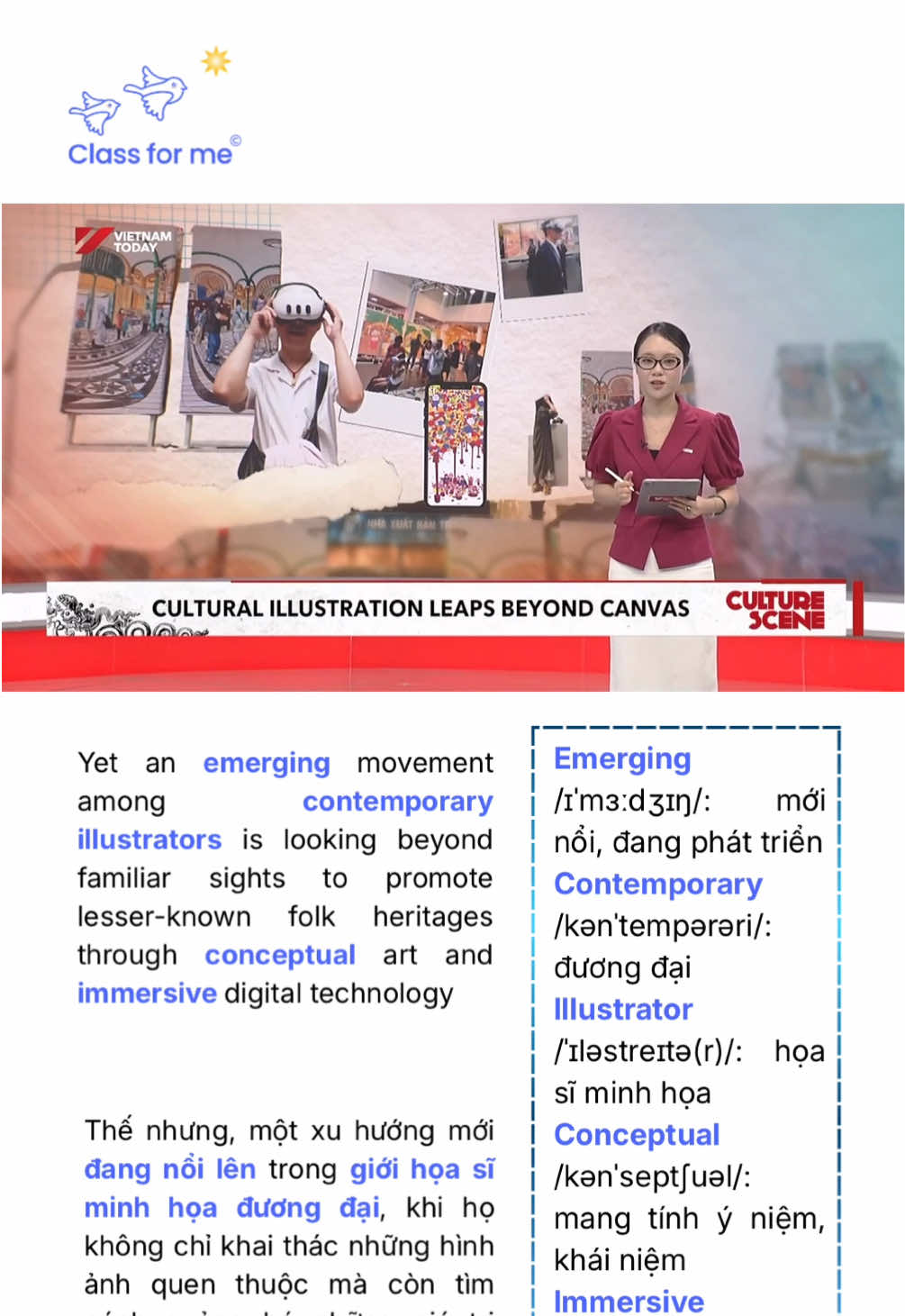 Vừa học Tiếng Anh - Vừa xem thời sự: Bản sắc văn hoá #classforme #LearnOnTikTok #vietnam #cultural #viral 