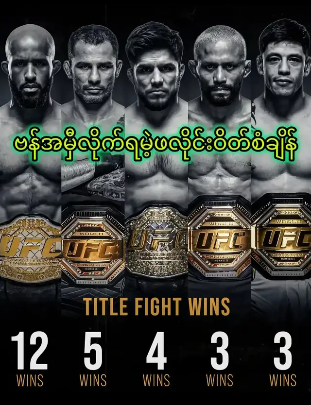 ဗန်တို့ဖလိုင်းဝိတ်တန်းက ချန်ပီယံအများကာကွယ်နိုင်ခဲ့တဲ့သူများ #ဒါကတော့ ဗန်တို့ ဖလိုင်းဝိတ်တန်းက ဖိုက်တာတွေရဲ့ချန်ပီယံကာကွယ်နိုင်ခဲ့တဲ့စံချိန်တွေပါပဲ ဗန်အနေနဲ့ ဒီဖိုက်တာတွေလို ချန်ပီယံကာကွယ်နိုင်ဖို့ဆိုတာ ပန်တိုဂျာဆိုတဲ့ ပုစ္ဆာကြီးတစ်ပုဒ်ကို ဖြေချင်းဖို့လိုပါမယ်👍 ဗန်သာပန်တိုဂျာကို အပြတ်သတ်နိုင်ခဲ့ရင် ဗန်ကိုယှဉ်နိုင်မဲ့သူ သိပ်မရှိတော့ဘူးထင်ပါတယ်🙏🙏 @top fans  #MFC20 #ufcfighter #mmafighter #joshuavan 