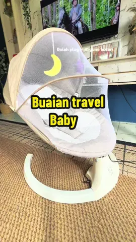 Lebih lena anak tido dalam ni ya#rockingbaby #rockingbabychair #babyswing #buaiantravel #buaianbaby  