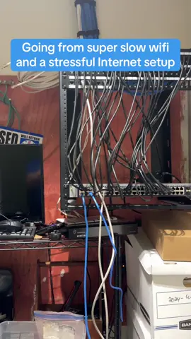 Do you have wifi that drops weekly?  Devices that won't connect at all? Is your wifi setup so messy, that just oooking at it being you stress?  We solved all of these with this new business WiFi install!  Clean, neat and they get crazy Internet speeds now! #easttexas #techtok #wifi #OhNo #fixed 