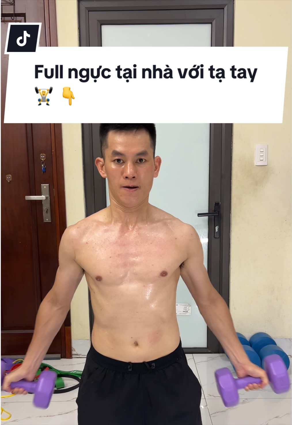 Full ngực tại nhà với tạ đơn 🏋️ #tatay #thethaomoingay #xuhuong #tiktokshop #GymMotivation 