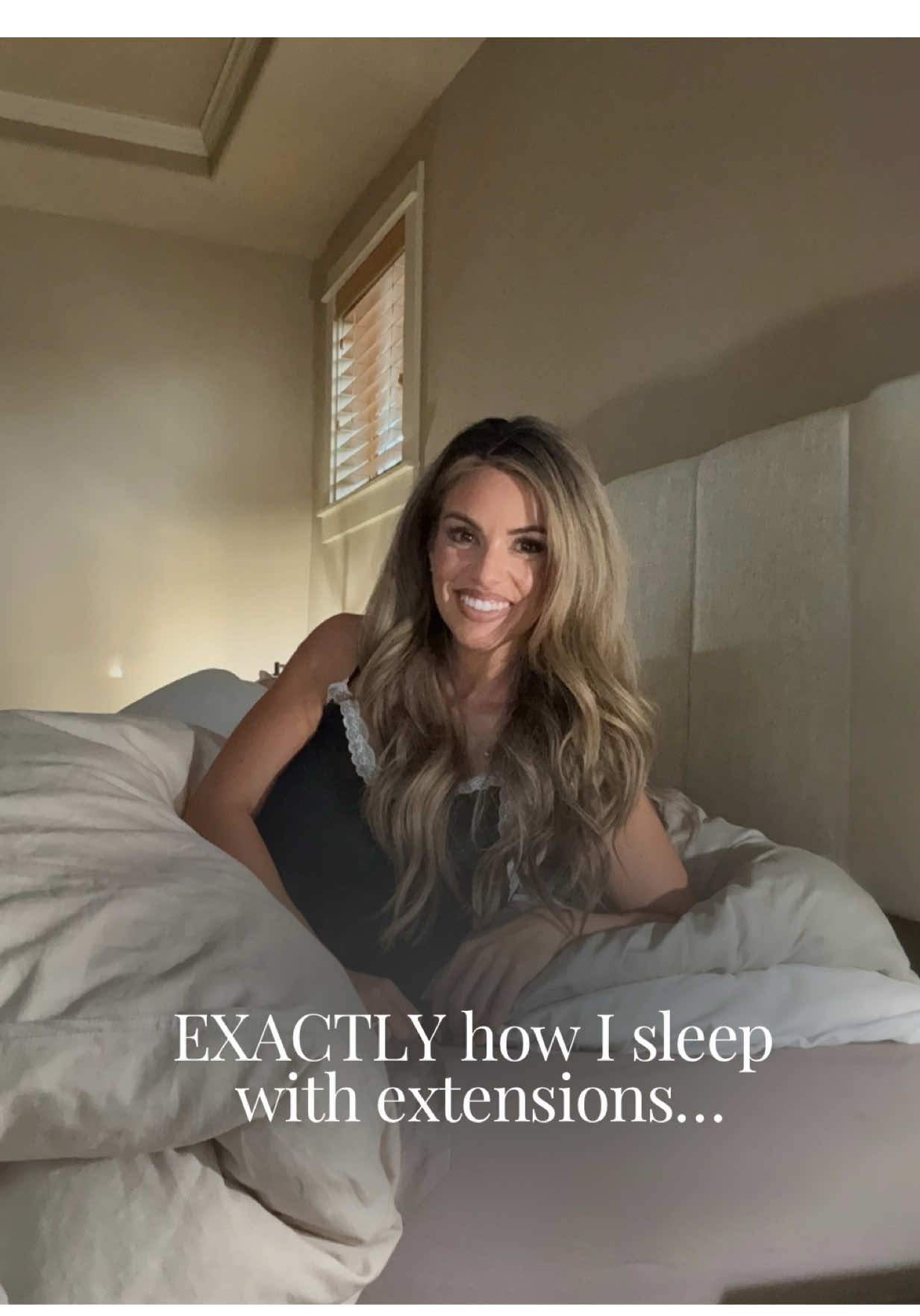 Come to bed with me 😂🤍 I’m showing you EXACTLY how I sleep with my extensions so I can protect my hair, preserve my curls, and wake up looking refreshed instead of starting all over again. This has been the best method I’ve found for keeping my curls from completely falling out overnight. Save this one and try it tonight!  #HairExtensions #ExtensionTips #HairHack #HealthyHairTips #HairstylingTips