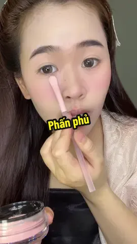 Phấn phủ kiềm dầu em dùng bản màu Hồng nha #phanphucatrice #makeupreview #beautyreviews 