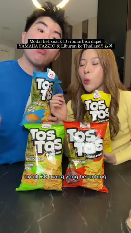 Gak salah denger guys! TosTos lagi bagi-bagi 2 unit Motor Yamaha Fazzio, Trip ke Thailand GRATIS untuk 20 orang, dan total ratusan juta rupiah! Tonton videonya dan buruan borong kemasan khususnya di minimarket terdekat! 🎟️✨ @TosTos #TosTosBangkokTrip  #YamahaFazzio #enricovirly mvtrfbpj