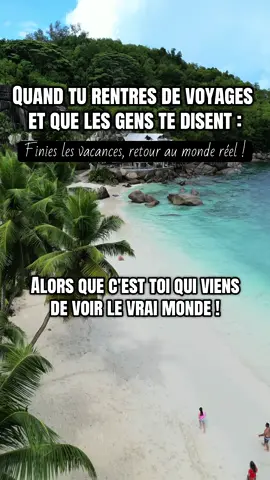 Le plus difficile avec les voyages, ce n’est pas de partir… Mais de rentrer. Parce qu’après avoir découvert tant de beauté, rencontré d’autres cultures et vécu des moments hors du temps, le quotidien paraît parfois un peu différent. Alors non, je ne veux pas « oublier les vacances et retourner à la réalité » ! C’est justement en voyage que j’ai l’impression de vivre le plus .. Je veux simplement continuer à remplir ma vie de voyages, de découvertes et de souvenirs. #voyage #traveladdict #travelgram #traveltok #voyager 