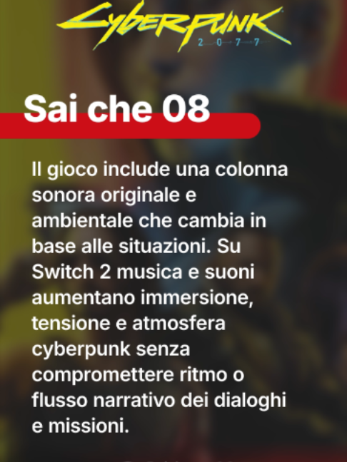 Sai Che 08 - Cyberpunk 2077 #Cyberpunk2077 Allenatori, scoprite assieme a noi qualche dettaglio in più su Cyberpunk 2077 con la rubrica “Sai che?”! Cyberpunk 2077 - https://amzlink.to/az0Q8WPKcGFOy #Cyberpunk2077 #RPG #CDProjektRed #videogiochi #gaming #SciFi #Shorts