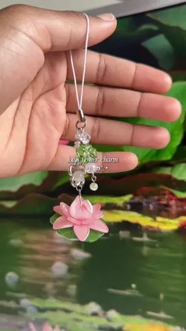 my veryyy pretty lotus phone charm that’s up for sale right now!! listed on my depop and you can also purchase from my instagram in my bio! 🪷⋆.ೃ࿔*:･  #keychain #phonecharms #trinkets #kpop #anime 