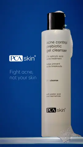 Clear skin starts with balance. 🤍 Meet Acne Control Prebiotic Gel Cleanser, our new daily cleanser formulated to fight acne, not your skin. Formulated with 2% Salicylic Acid, Triple Biotic Technology, 1% Azelaic Acid, and 1% Niacinamide, it targets the full breakout cycle while supporting the skin's microbiome and promoting a stronger skin barrier, leaving skin clearer, softer, and healthier-looking. Now available for purchase exclusively through PCA SKIN Certified Professionals. #PCASKIN #acne #cleanser #skincare #skincaretips 