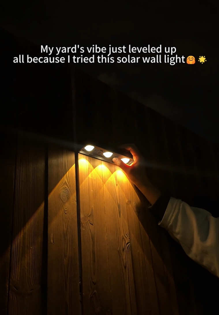✨ Solar fence wall lights completely leveled up my backyard night vibe! So many fun color modes to pick from, every outdoor hang now feels so magical and cozy 🌟 #solarlight #fencelights #SummerFinds #homemakeover #TikTokshopbacktoschool 
