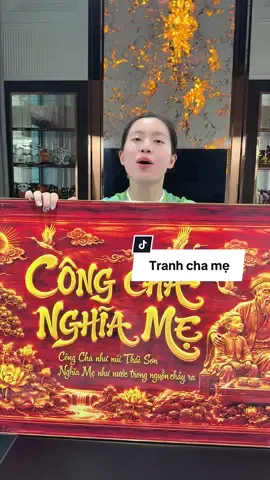 Tranh cha mẹ tráng gương #tranhchame#tranhphongthuy#tranhtrangguong #ngocngannga 