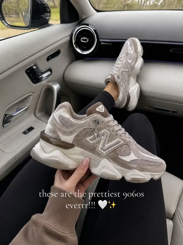 the colour combo 🤍🤎, chunky sole AND the little charm ✨ I'm obsessed with how expensive these look 🤩. such an easy everyday neutral pair too xx #newbalance #newbalance9060 #shoes #trainers #fashiontiktok
