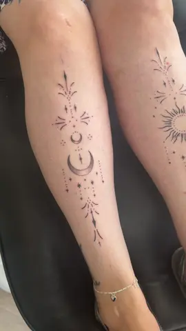 A little celestial dream feat a cute welded anklet 💕  #FineLineTattoo #backtoit #DelicateTattoo #FineLineArtist #MinimalistTattoo 