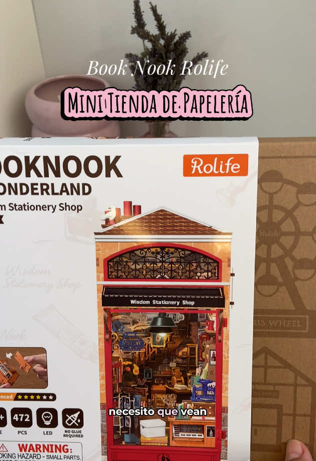 Mini tienda de Papelería 🥹🩷 472 piezas en 3 días 🤩Book Nook @rolife_official   #rolife #diyproject #booknook #fyp #anytimeiscraftime 