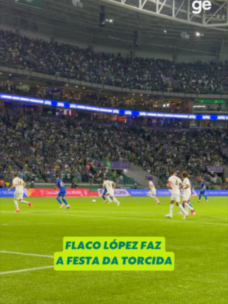 Flaco López chutou no cantinho e abriu o placar para o Palmeiras. #futebol #palmeiras #santos #copadobrasil