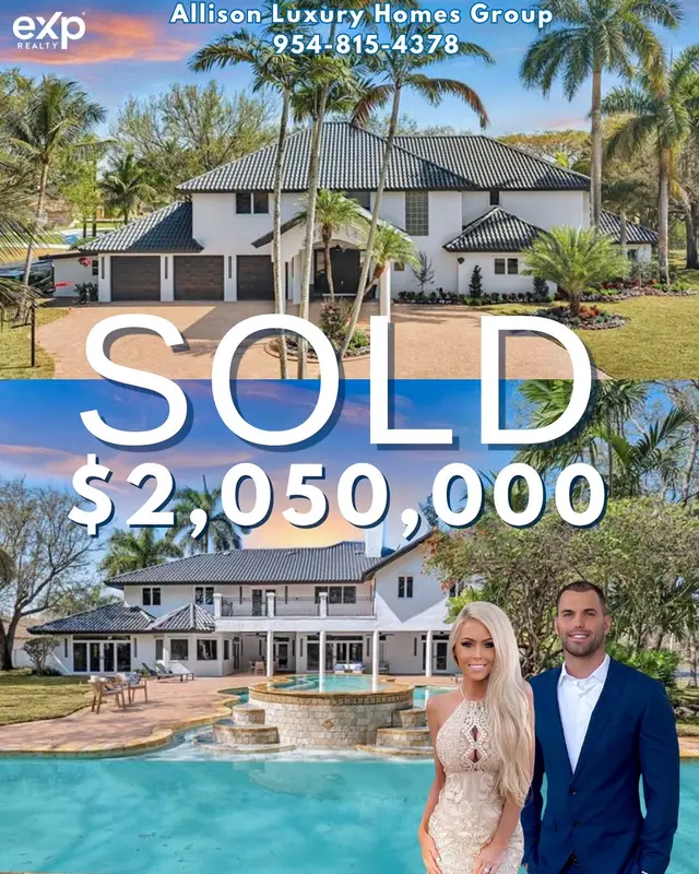 💎 SOLD! $2,050,000! 💎 Congratulations to our buyer for closing on this incredible South Florida Estate! 🏡🔑🎉 This stunning 5 bedroom home sits on a private 1 acre lot with its own gated entrance and features a gorgeous resort style pool, lap pool, and spa — truly a dream home! 🌴☀️🏊‍♂️ Sold for $2,050,000 💥 We are so thankful to our buyer for trusting @allisonluxuryhomesgroup to help guide him through every step of the process. It was an absolute pleasure helping make this dream a reality, and we wish him nothing but happiness, memories, and success in his beautiful new home! 🏡 If you are thinking about buying, selling, or building in Florida, we are here to help!  📲 954-815-4378 👨🏻‍💻 David Allison @exprealty 👩🏼‍💻 Teather Allison @exprealty @AllisonLuxuryHomesGroup  💻 Linktr.ee/AllisonLuxuryHomesGroup  ✉️ David.Allison@ExpRealty.com #luxury #realtor #florida #realestate #Home 