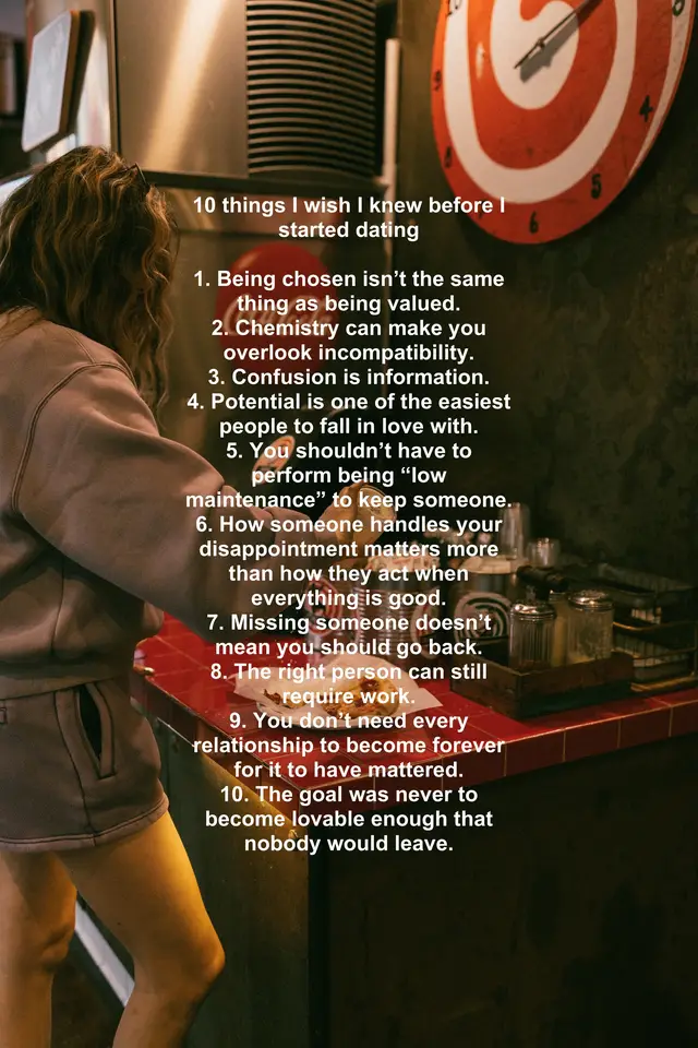 Maybe the hardest part about love isn’t losing someone. Maybe it’s realizing how many versions of yourself you became trying to make it work. The version who asked for less because you didn’t want to seem difficult. The version who pretended something didn’t hurt because you didn’t want to ruin the night. The version who analyzed every text, every change in tone, every little bit of distance—trying to figure out what you could do differently. And somewhere in all of that trying, you forgot that love was supposed to meet you there too. You were never supposed to convince someone to be sure about you. You were never supposed to become easier to love by becoming less of yourself. I think that’s one of the strangest parts of growing up: realizing that a relationship ending doesn’t always mean the love wasn’t real. Sometimes you can love someone deeply and still have to admit that the life you were building with them was making you smaller. Sometimes walking away isn’t choosing a life without love. It’s finally believing there might be a kind of love where you don’t have to abandon yourself to keep it. And maybe that’s what healing actually is. Not becoming so independent that you never need anyone again. Just becoming someone who knows that being alone for a little while is far less lonely than spending your life next to someone who makes you feel alone. #datingadvice #datingadviceforwomen #relationshiptok #relationships #RelationshipStandards