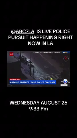 LA PURSUIT HAPPENING RIGHT NOW . . . . . . . . . . . . . . . . . . . . . . . . . #news #viral #tiktoklive #trending #police @ABC7LA 