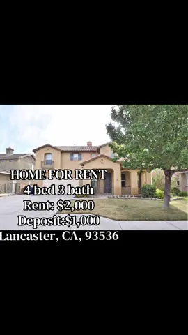 Here’s a polished, engaging TikTok caption for this Lancaster rental: 🏡🔥 4 BEDROOM • 3 BATHROOM HOME FOR RENT IN LANCASTER, CA! 🔥🏡 📍 42937 59th St W, Lancaster, CA 93536 Searching for a spacious home in Lancaster? 👀🏠 This 4-bedroom, 3-bathroom rental could be an option for anyone looking for more room, comfort, and a convenient place to call home. 🔑✨ 💰 MONTHLY RENT: $2,000 🔐 DEPOSIT: $1,000 🛏️ 4 BEDROOMS 🛁 3 BATHROOMS 📍 LANCASTER, CA 93536 ✨ Need extra space for your household? Looking for additional rooms for guests, a home office, or simply more room to live comfortably? This 4-bedroom home offers plenty of potential for the right renter! 🏡❤️ 🚨 YES, IT’S STILL AVAILABLE! 🚨 📩 INTERESTED? Send me your name and contact number so I can forward your information to the landlord ASAP. The landlord can provide you with additional information about the property, availability, viewing options, and rental requirements. 📲 Don’t wait too long if you’re actively searching! Save this post, share it with someone looking for a home in Lancaster, and send a message for more information. 🏠🔑 ⚠️ Please confirm the property details, availability, rental requirements, and payment instructions directly with the landlord before making any payment or commitment. 💬 DM NOW FOR MORE INFORMATION! 🏡🔑 Your next home could be waiting for you in Lancaster! #LancasterCA #LancasterRentals #LancasterHomes #LancasterCalifornia #LancasterHouseForRent                                      