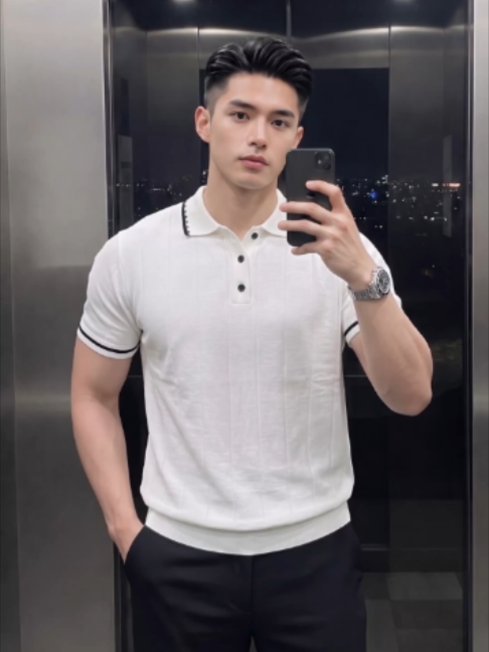 Áo Polo Nam Len Dệt Kim Kẻ Cổ Trẻ Trung, Vải Mềm, Dễ Phối, Đa Dụng Cho Anh Em Mặc Đi Làm, Đi Chơi đều đẹp #thoitrangnam #aothunnam #aonam